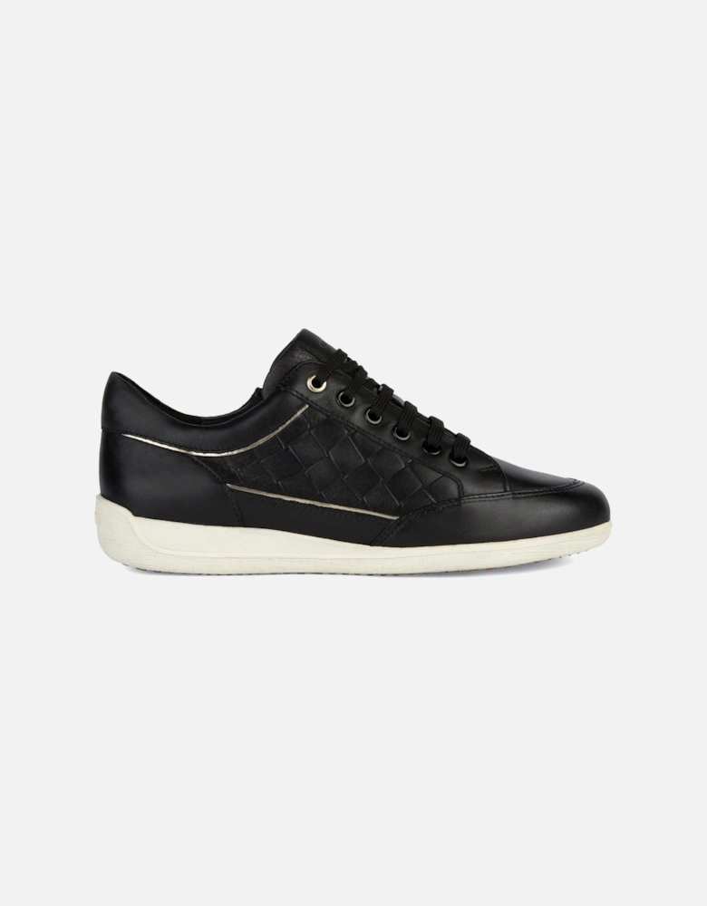 D MYRIA Faux Leather Women's Black Trainers