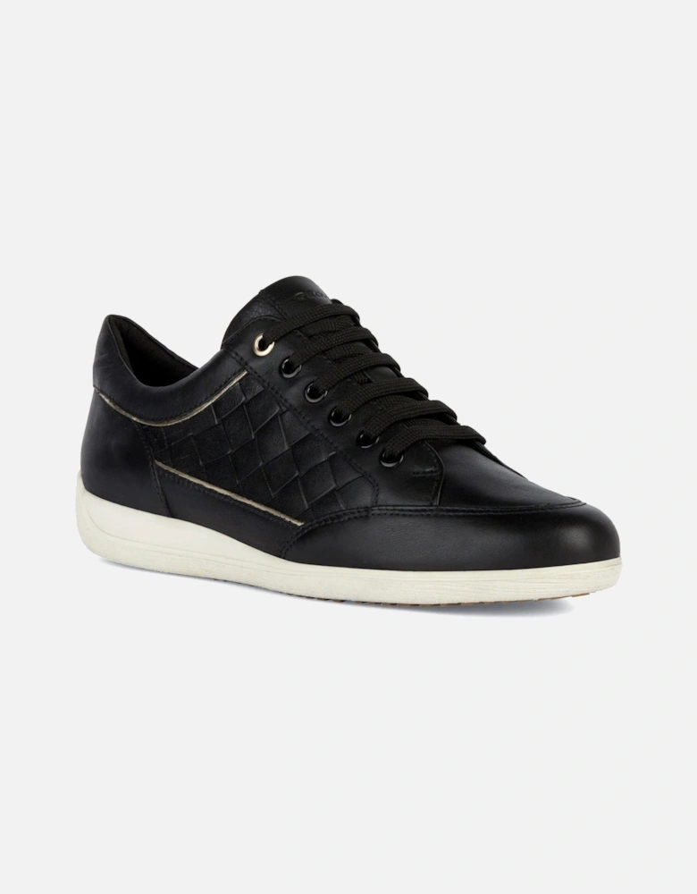 D MYRIA Faux Leather Women's Black Trainers