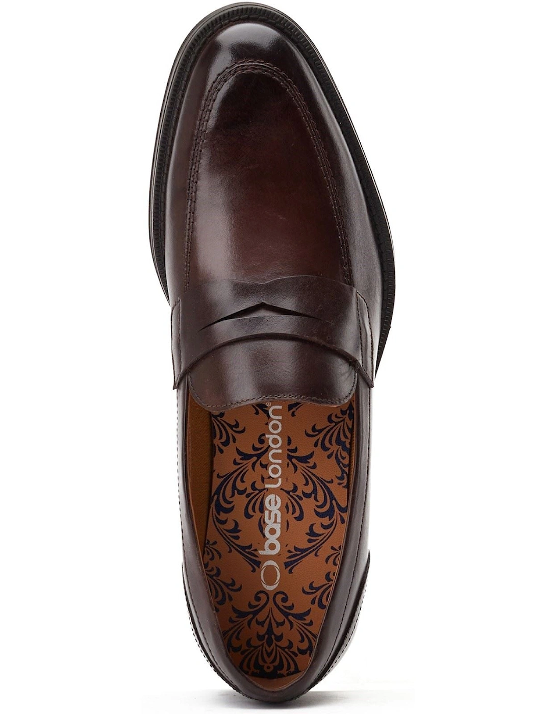 London Kennedy Leather Men's Dark Brown Slip-On Shoes