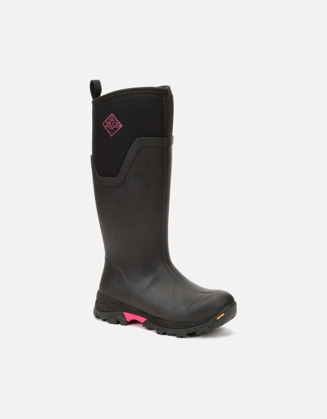 Muck Boots Arctic Ice Tall Rubber Black/Hot Pink Wellington Boots, 10 of 9