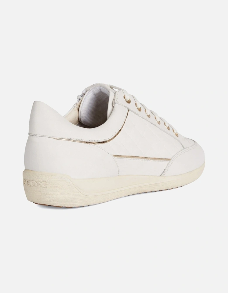 D MYRIA Faux Leather Women's White Trainers