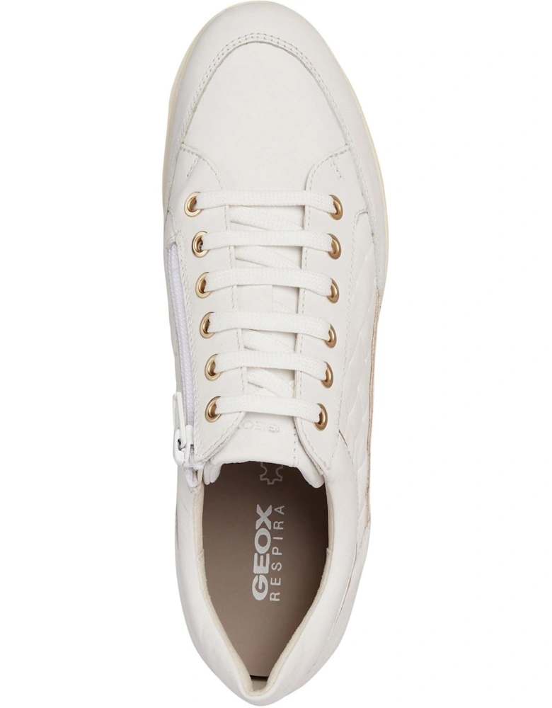 D MYRIA Faux Leather Women's White Trainers