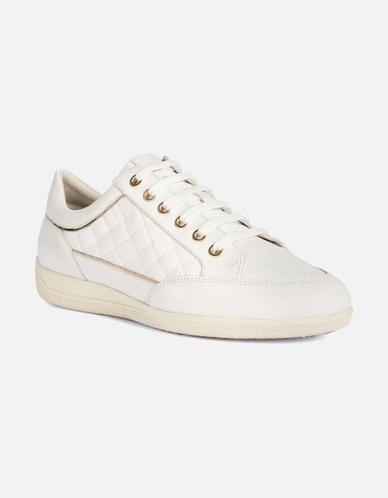 D MYRIA Faux Leather Women's White Trainers