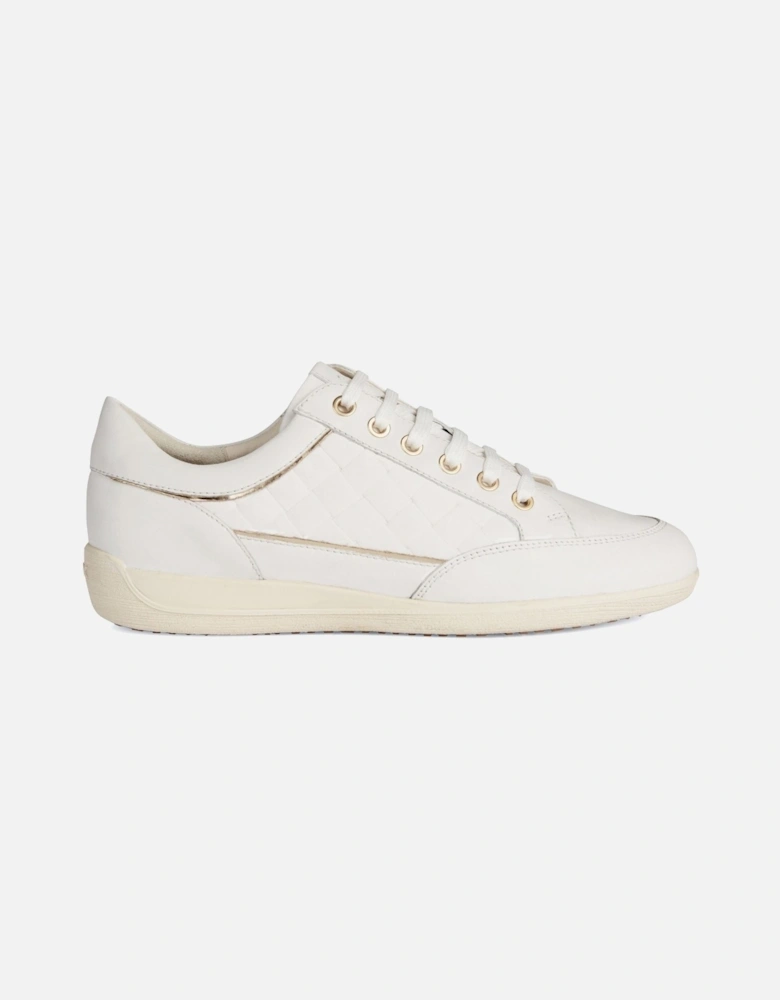 D MYRIA Faux Leather Women's White Trainers