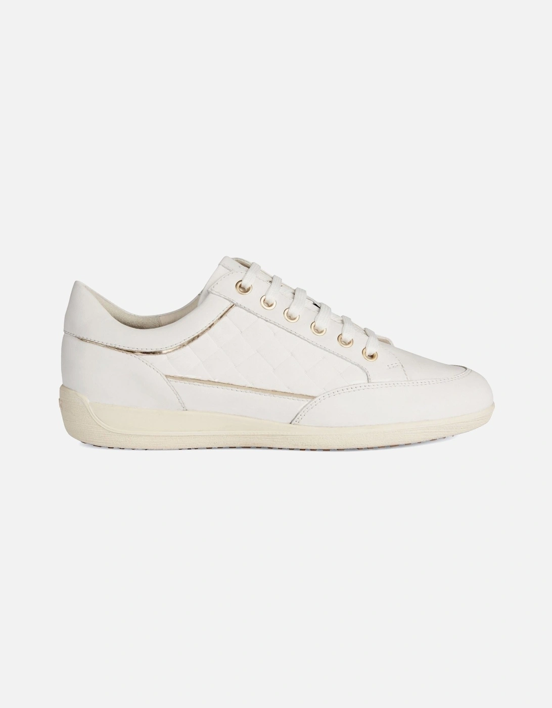 D MYRIA Faux Leather Women's White Trainers