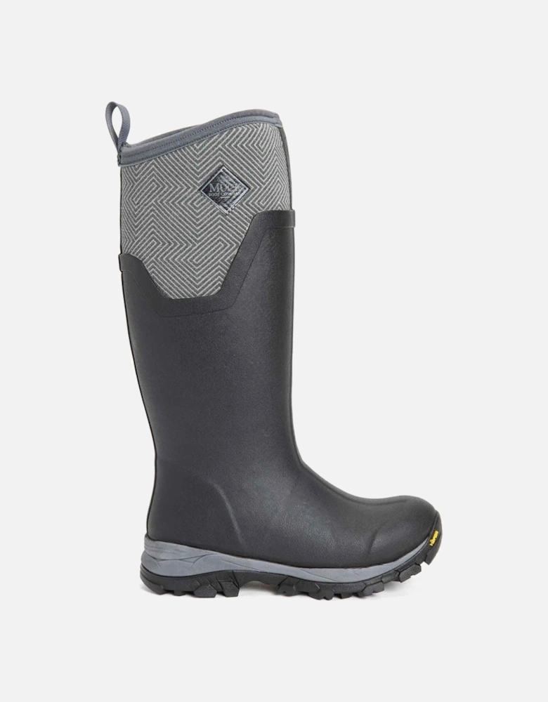 Muck Boots Arctic Ice Tall Rubber Black/Grey Geometric Wellington Boots