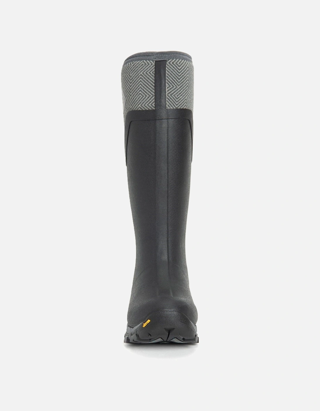 Muck Boots Arctic Ice Tall Rubber Black/Grey Geometric Wellington Boots