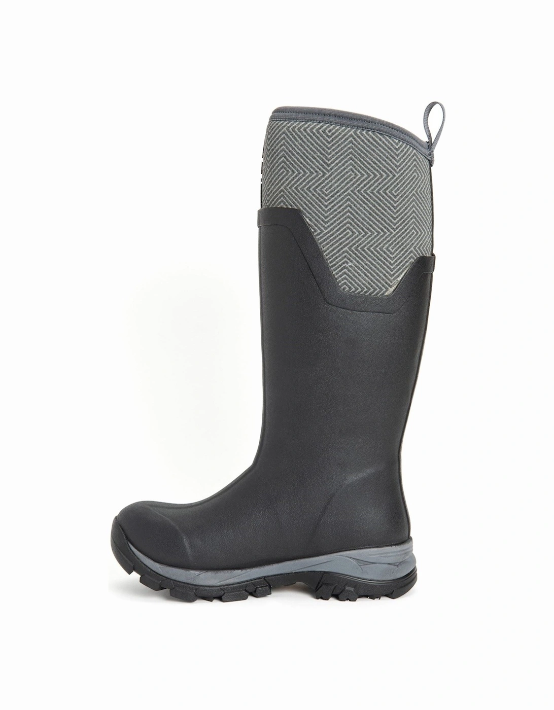 Muck Boots Arctic Ice Tall Rubber Black/Grey Geometric Wellington Boots