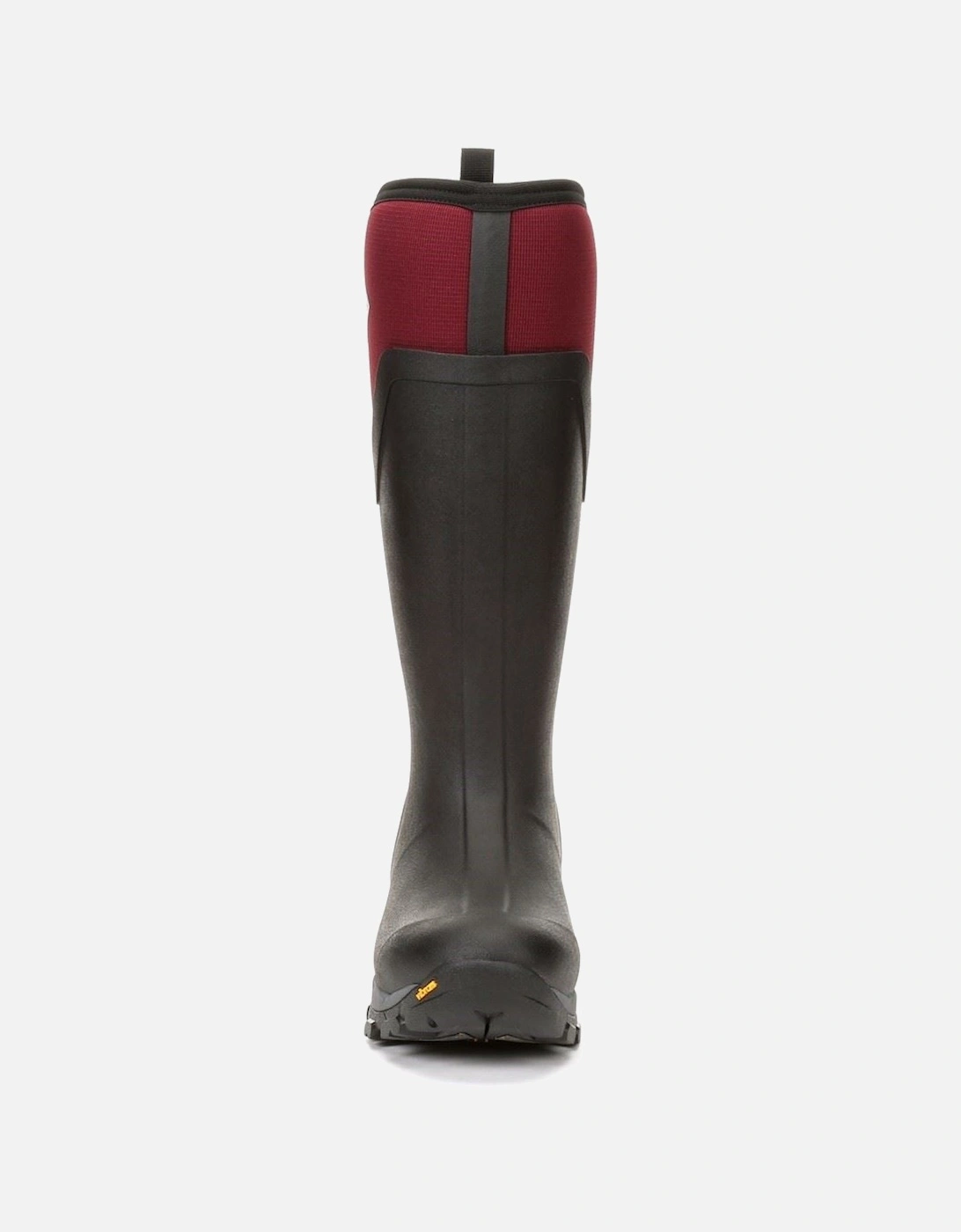 Muck Boots model Arctic Ice Tall Wellingtons Female in Black/Maroon