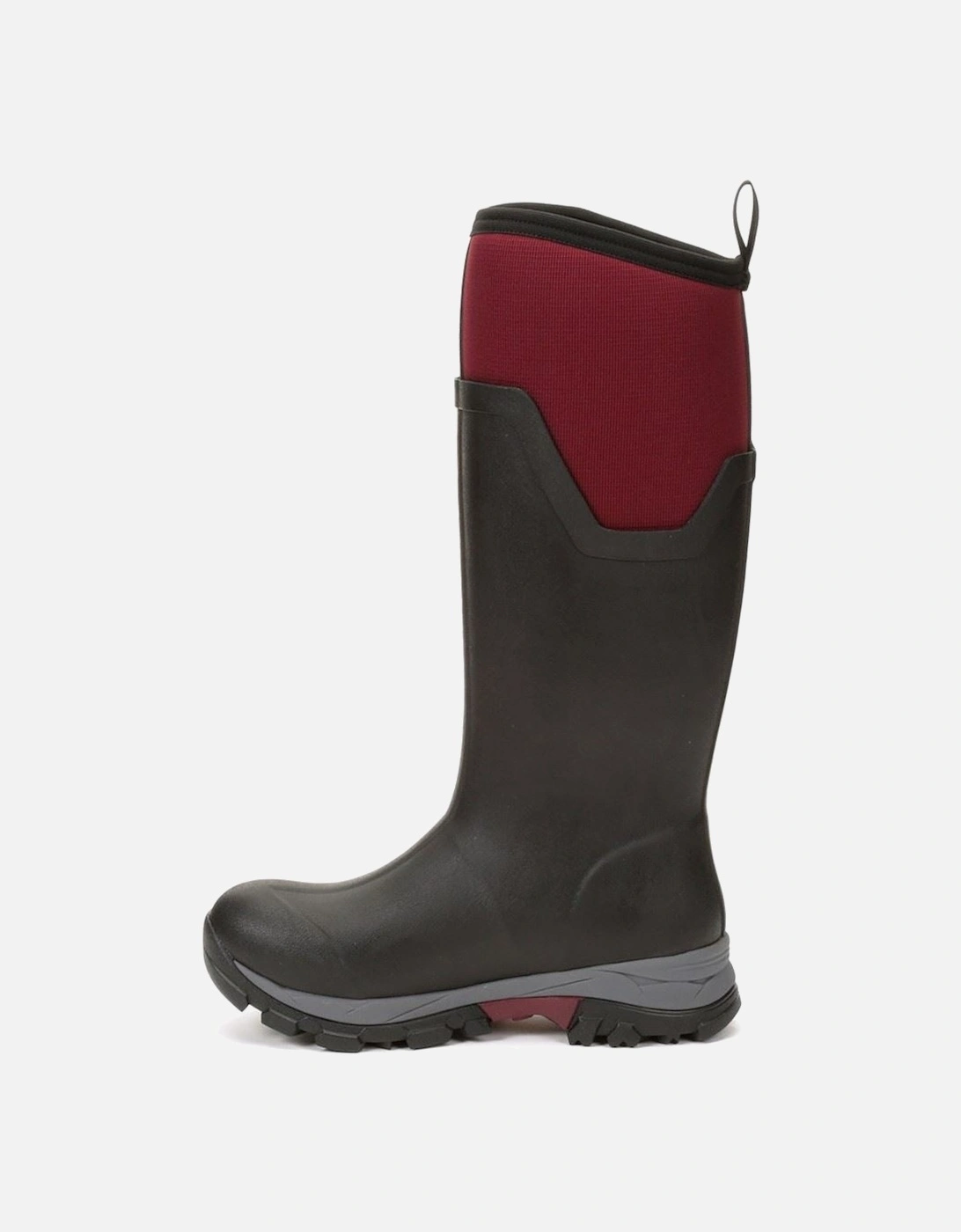 Muck Boots model Arctic Ice Tall Wellingtons Female in Black/Maroon