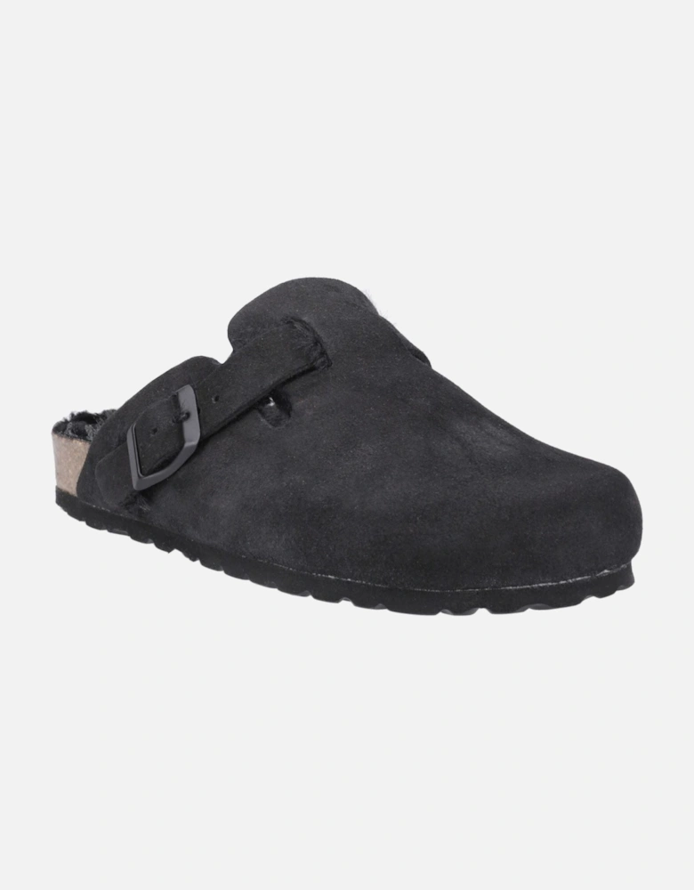 Jade Leather Women's Black Slippers