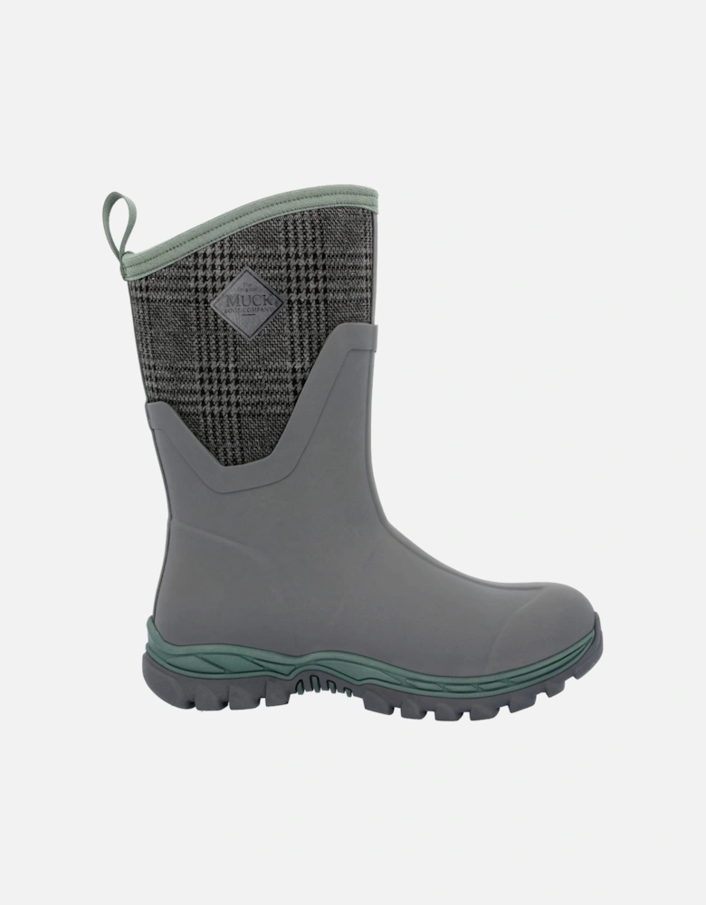 Muck Boots model Arctic Sport II Mid Boot Female in Grey/Plaid