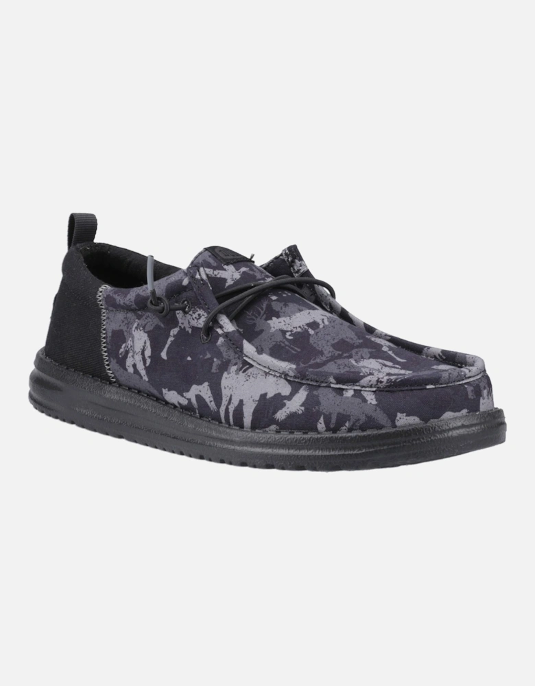 HEYDUDE model Wally Funk Hunt Camo Shoes Male in Black