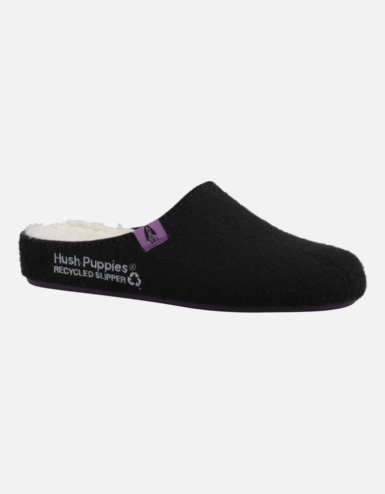 The Good 90% Recycled RPET Polyester Women's Black Slippers