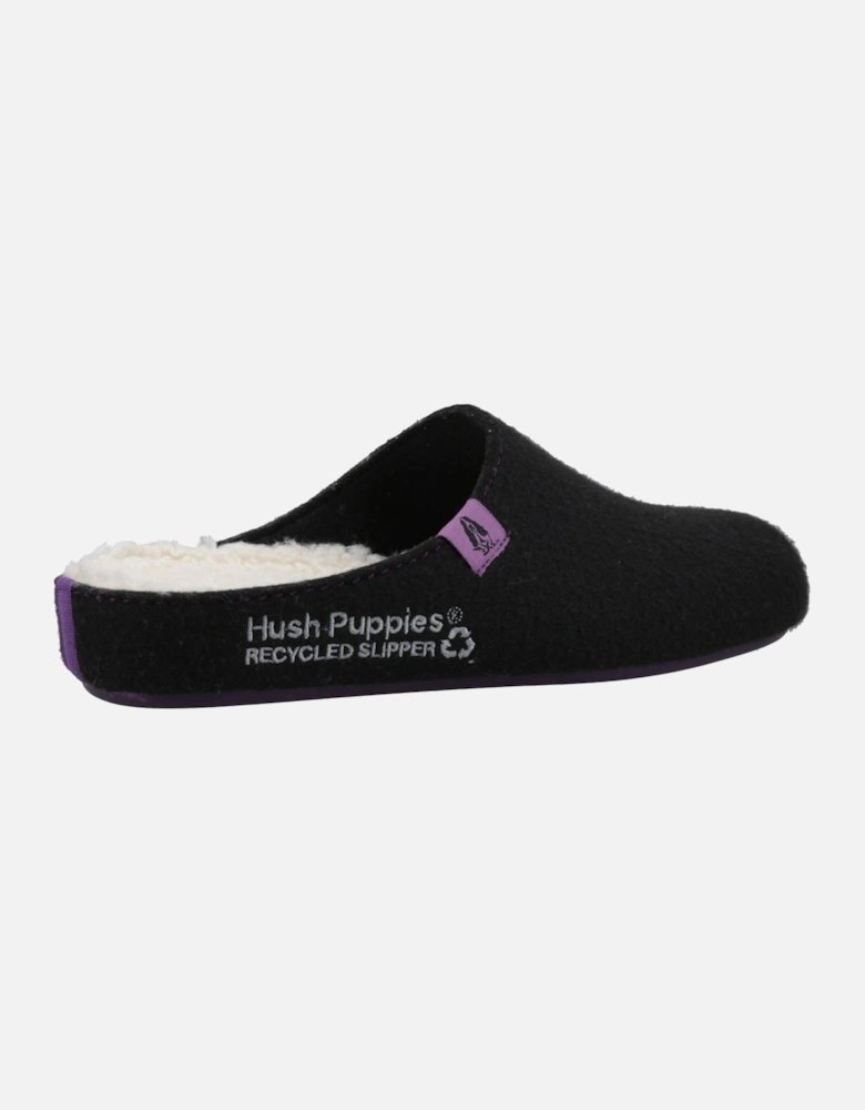 The Good 90% Recycled RPET Polyester Women's Black Slippers