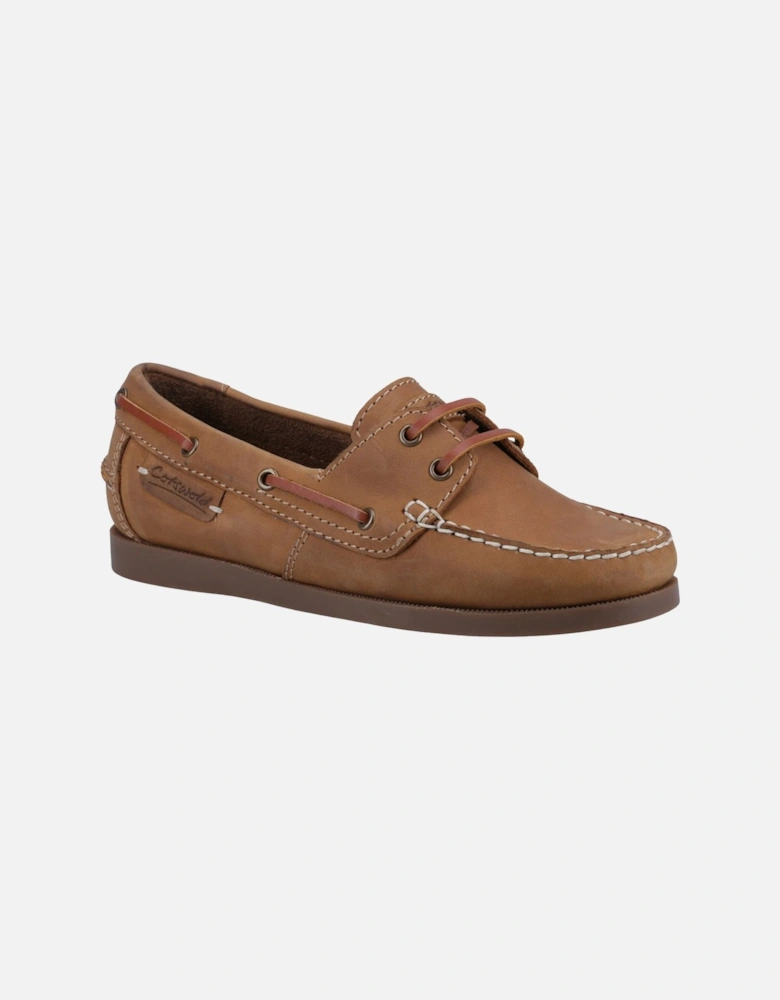 Waterlane Leather Women's Camel Boat Shoes