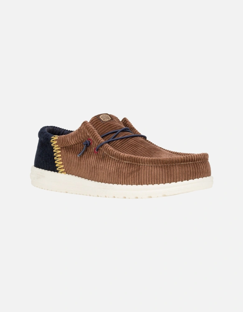 HEYDUDE model Wally Funk Corduroy Shoes Male in Espresso/Blue Jean