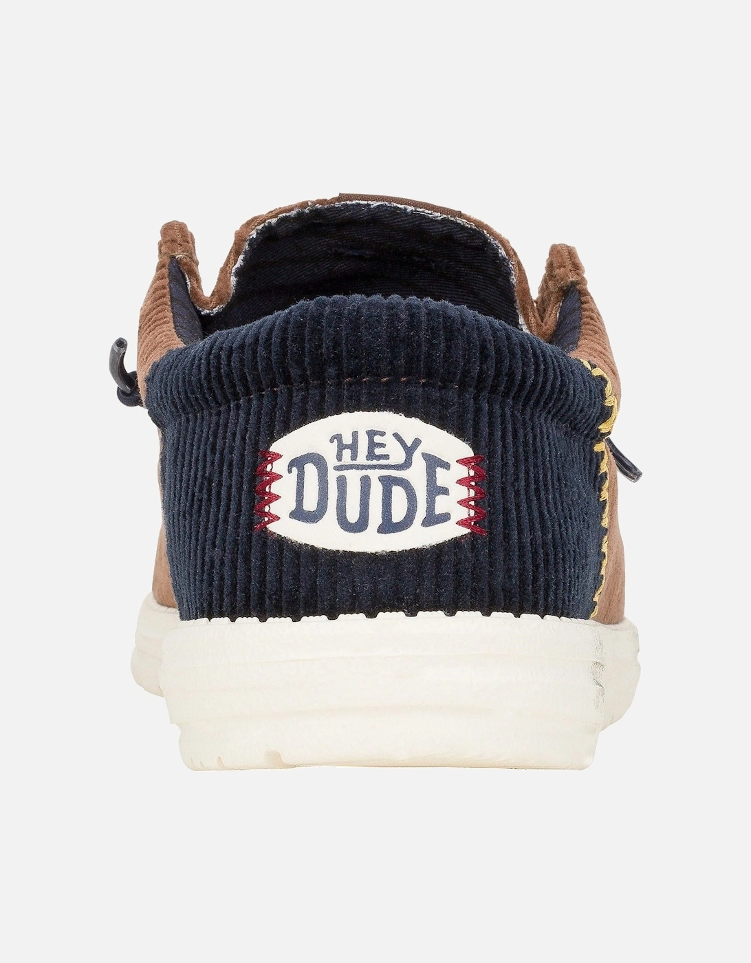 HEYDUDE model Wally Funk Corduroy Shoes Male in Espresso/Blue Jean