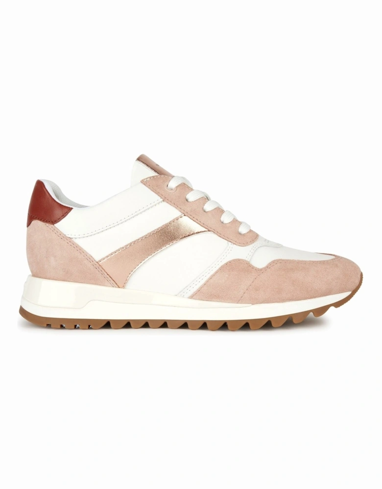 D Tabelya Leather Bovine Suede - Textile Woven Polyester - Synthetic Nylon Women's Nude/White Trainers