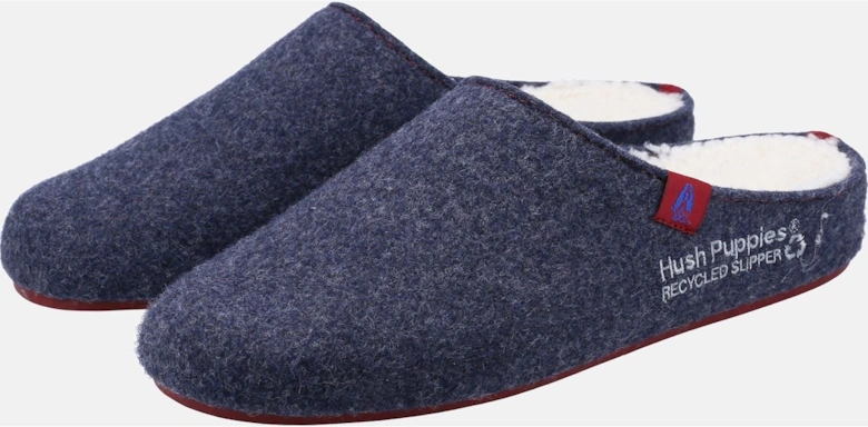 The Good 90% Recycled RPET Polyester Men's Navy Slippers