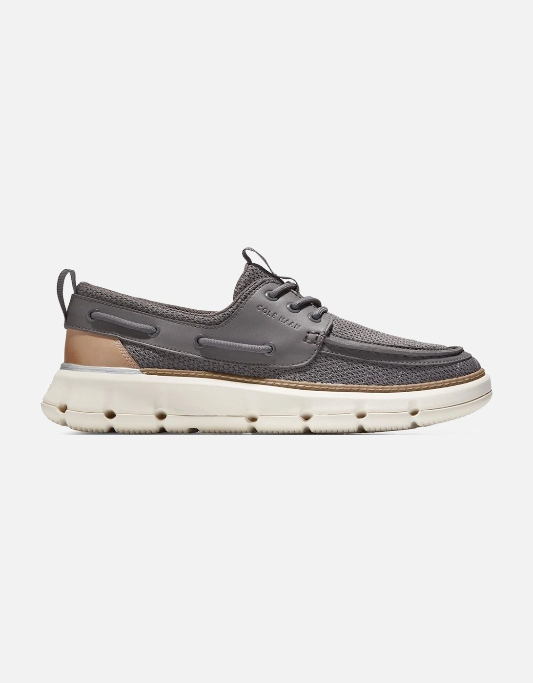 4.ZeroGrand Regatta Nylon Men's Grey Boat Shoes