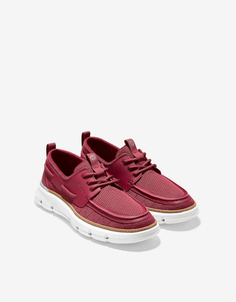 4.ZeroGrand Regatta Nylon Men's Red Boat Shoes