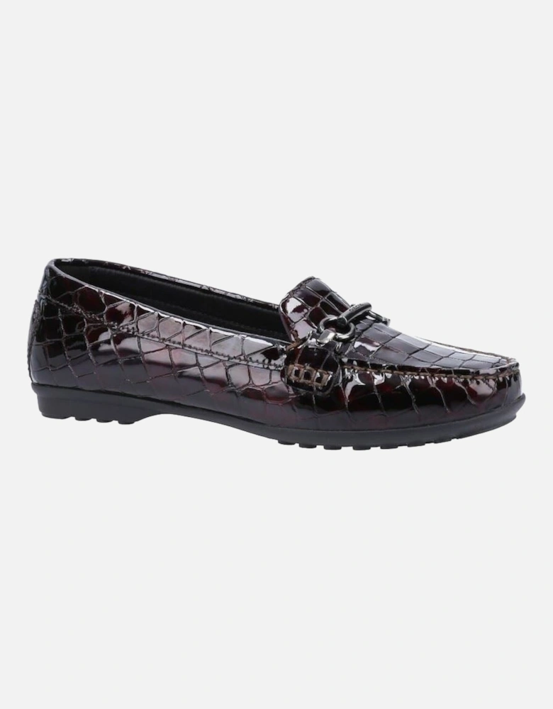 Elidia 100% Leather Bovine Coated Women's Dark Burgundy Moccasins Shoes