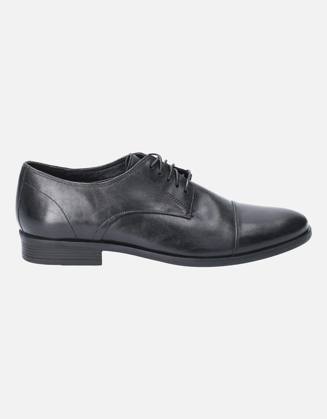 Ollie Cap Toe Leather Men's Black Lace-Up Shoes