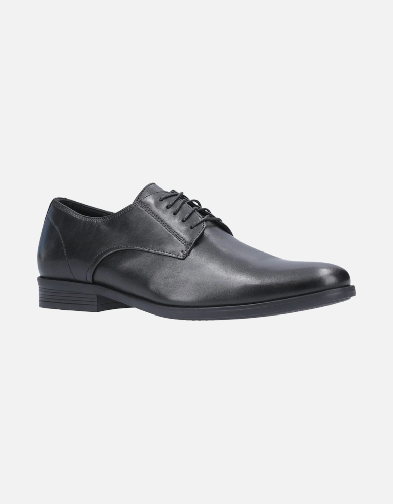 Oscar Clean Toe Leather Men's Black Lace-Up Shoes