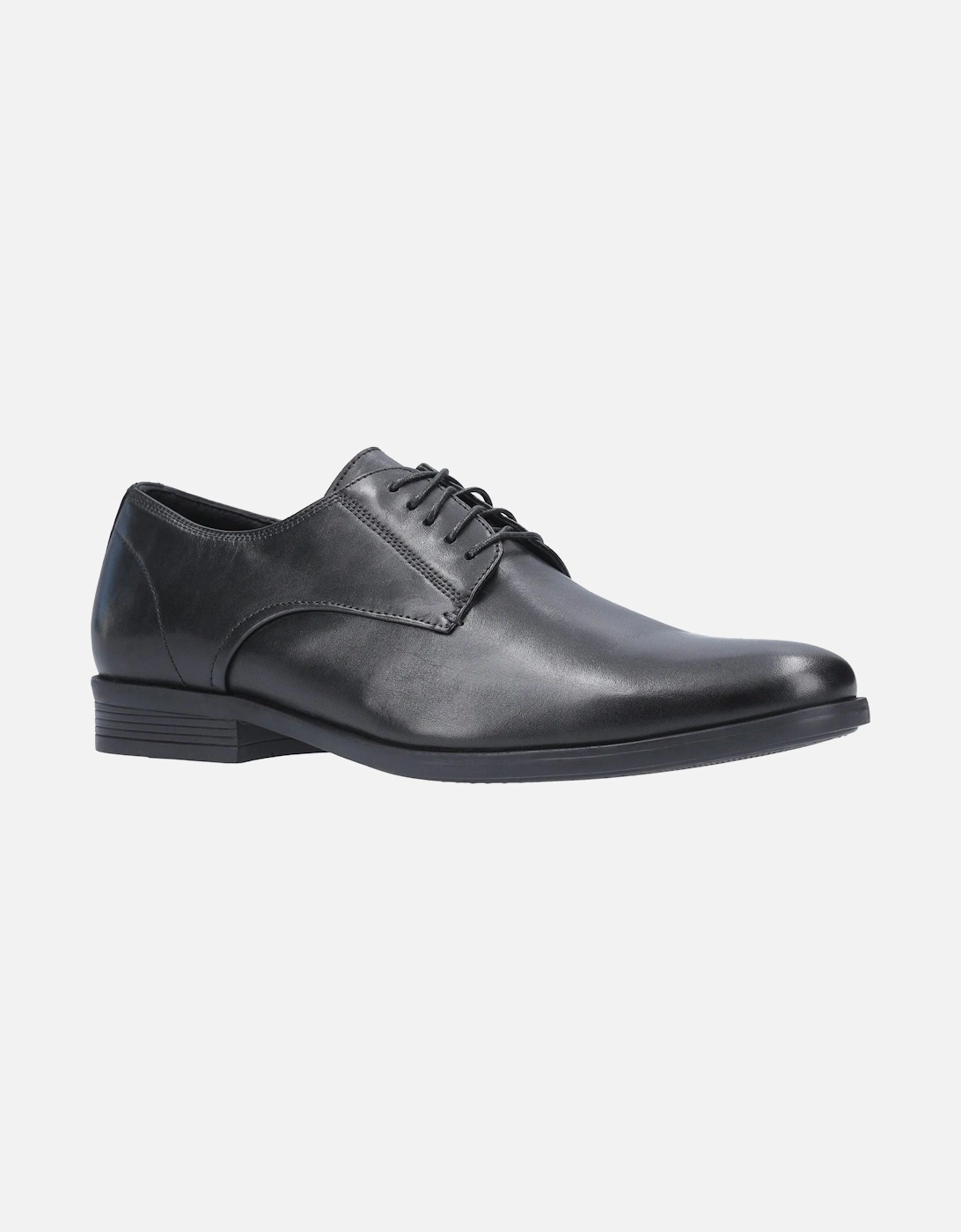 Oscar Clean Toe Leather Men's Black Lace-Up Shoes, 5 of 4