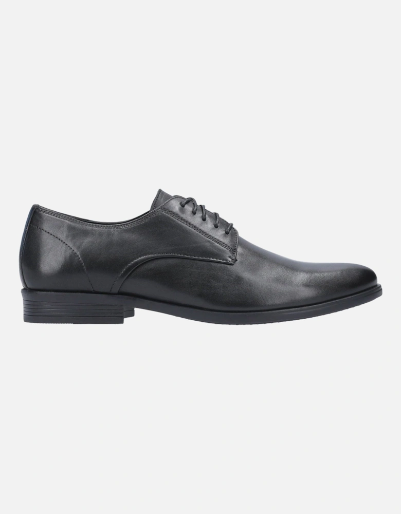 Oscar Clean Toe Leather Men's Black Lace-Up Shoes