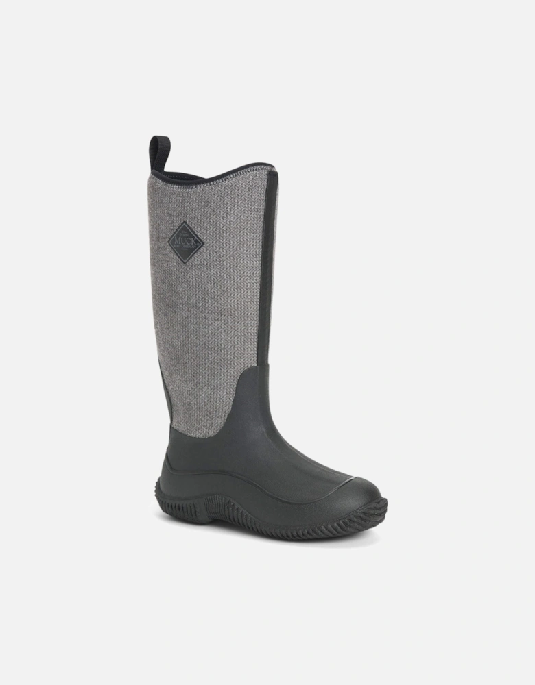 Muck Boots Hale Rubber Black W/ Fuzzy Herringbone Wellington Boots