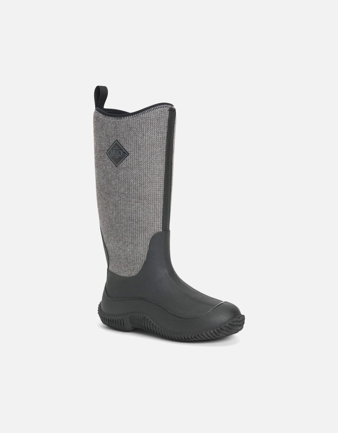 Muck Boots Hale Rubber Black W/ Fuzzy Herringbone Wellington Boots