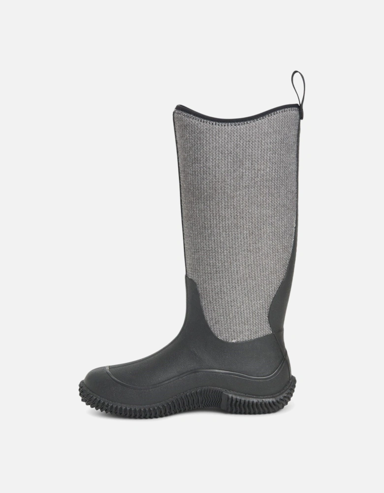 Muck Boots Hale Rubber Black W/ Fuzzy Herringbone Wellington Boots