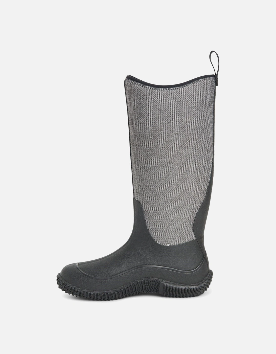 Muck Boots Hale Rubber Black W/ Fuzzy Herringbone Wellington Boots