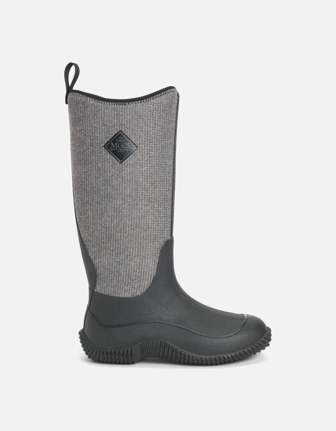 Muck Boots Hale Rubber Black W/ Fuzzy Herringbone Wellington Boots