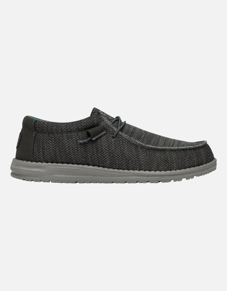 HEYDUDE Wally Sox Faux Suede Men's Charcoal Boat Shoes