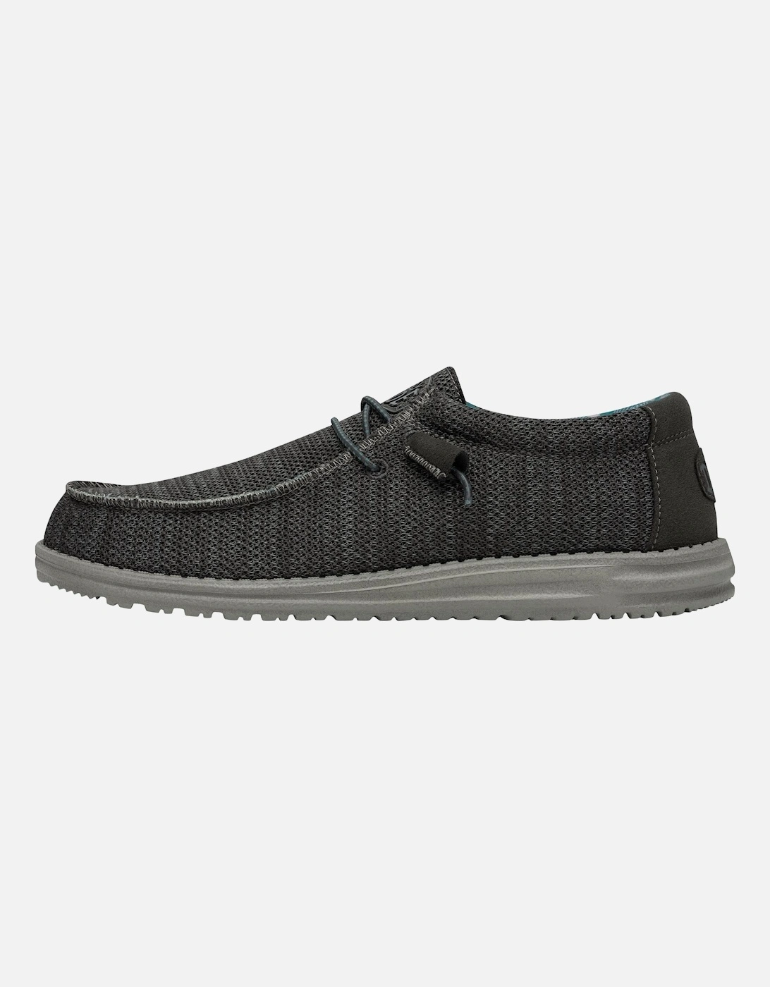 HEYDUDE Wally Sox Faux Suede Men's Charcoal Boat Shoes