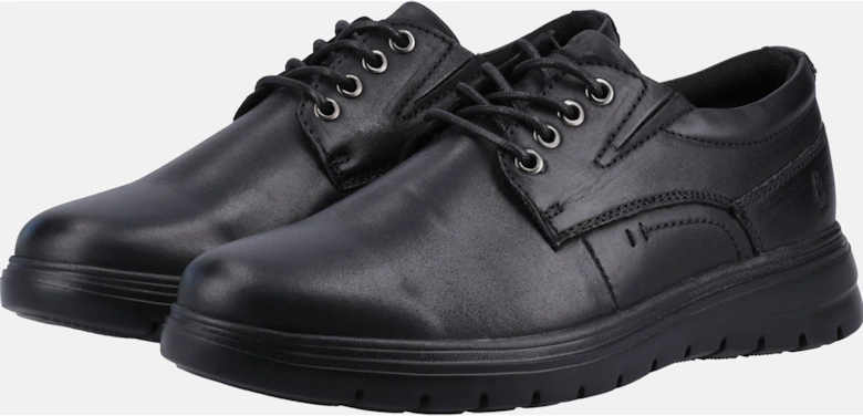 Triton Leather Men's Black Lace-Up Shoes