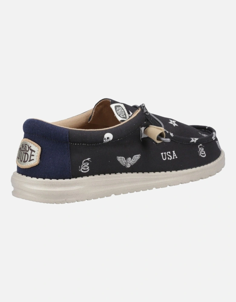 HEYDUDE model Wally Stars n Skulls Shoe Male in Black