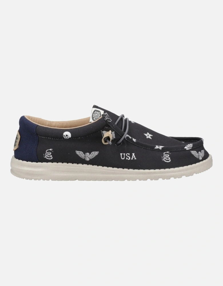 HEYDUDE model Wally Stars n Skulls Shoe Male in Black