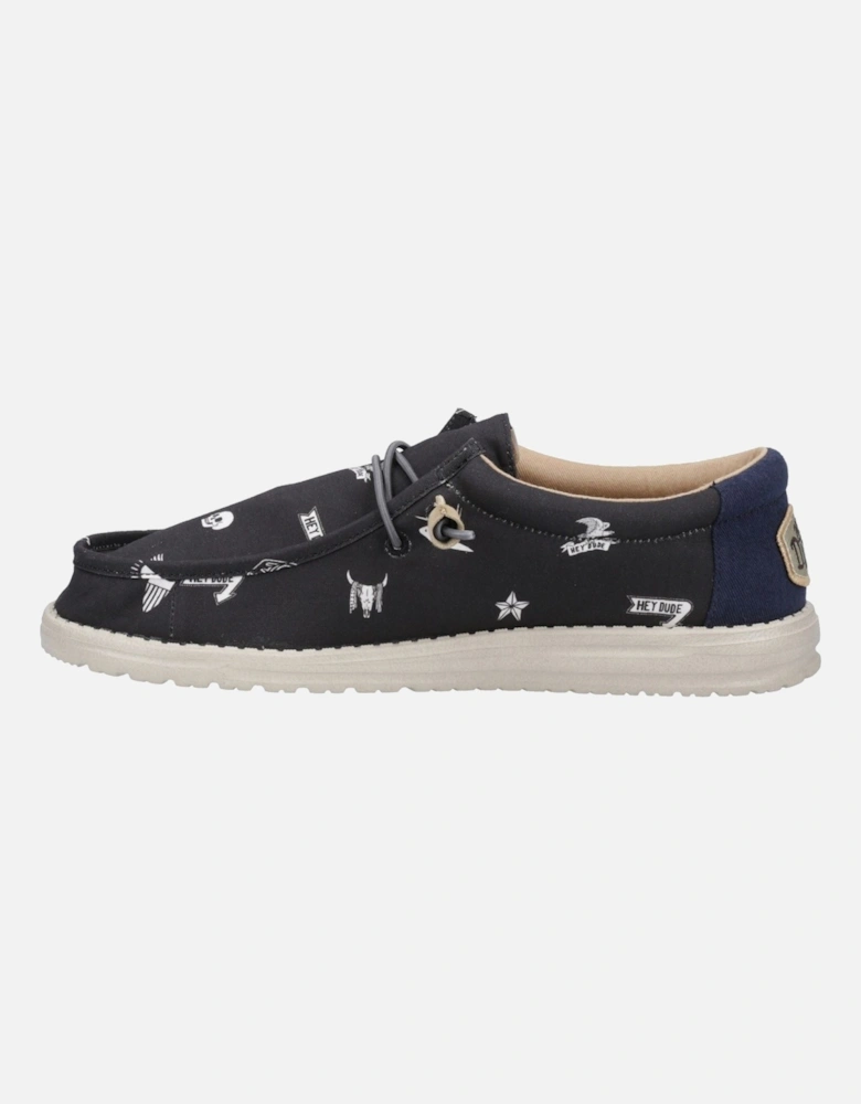 HEYDUDE model Wally Stars n Skulls Shoe Male in Black