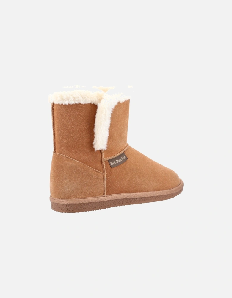 Ashleigh Suede And Faux Fur Women's Tan Slippers