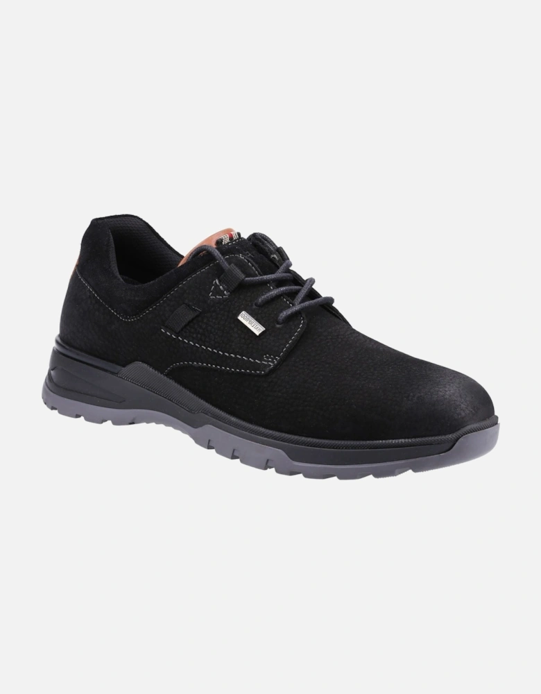 Pele Leather Men's Black Nubuck Lace-Up Shoes