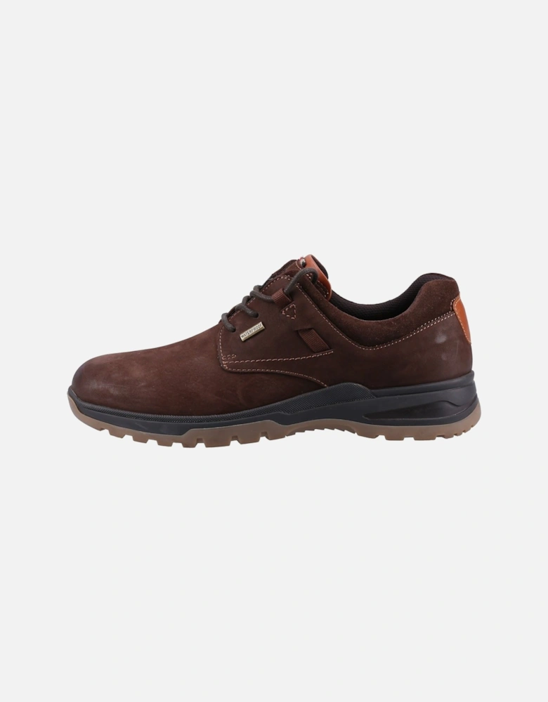 Pele Leather Men's Brown Nubuck Lace-Up Shoes