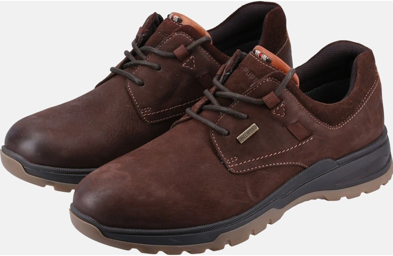 Pele Leather Men's Brown Nubuck Lace-Up Shoes