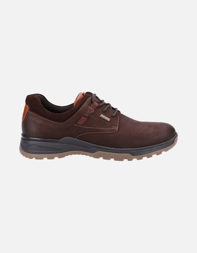 Pele Leather Men's Brown Nubuck Lace-Up Shoes