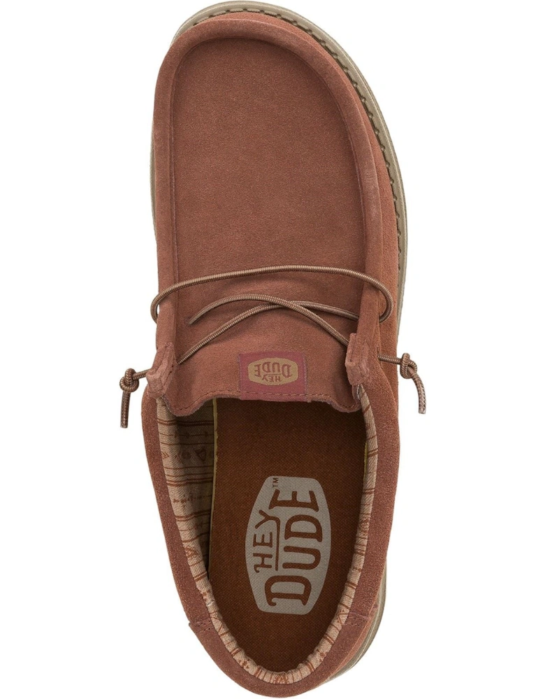 HEYDUDE model Wally Suede Shoes Male in Dark Brown