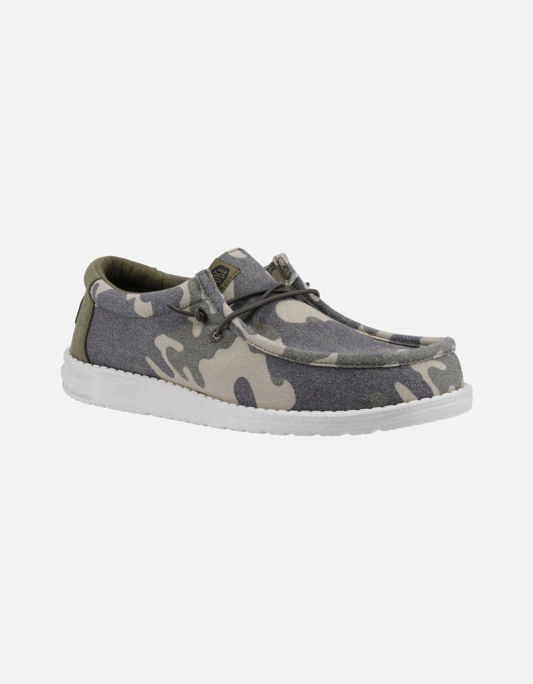 HEYDUDE Wally Washed Camo Polyester Men's Camo Boat Shoes, 10 of 9