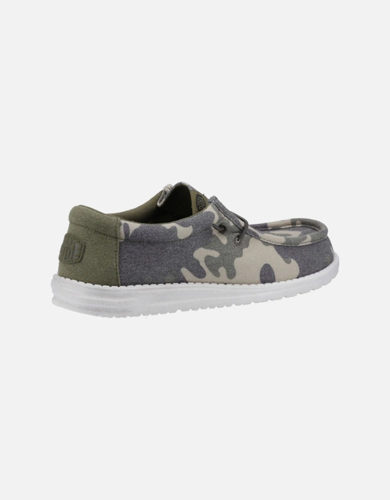 HEYDUDE Wally Washed Camo Polyester Men's Camo Boat Shoes